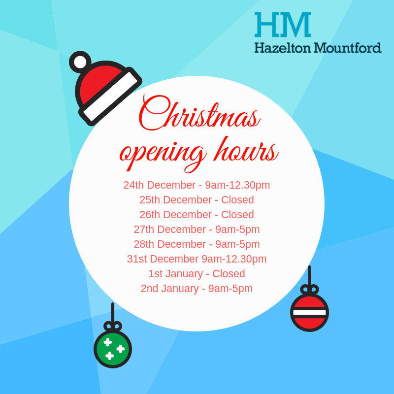 HM Opening Hours - Christmas 2018